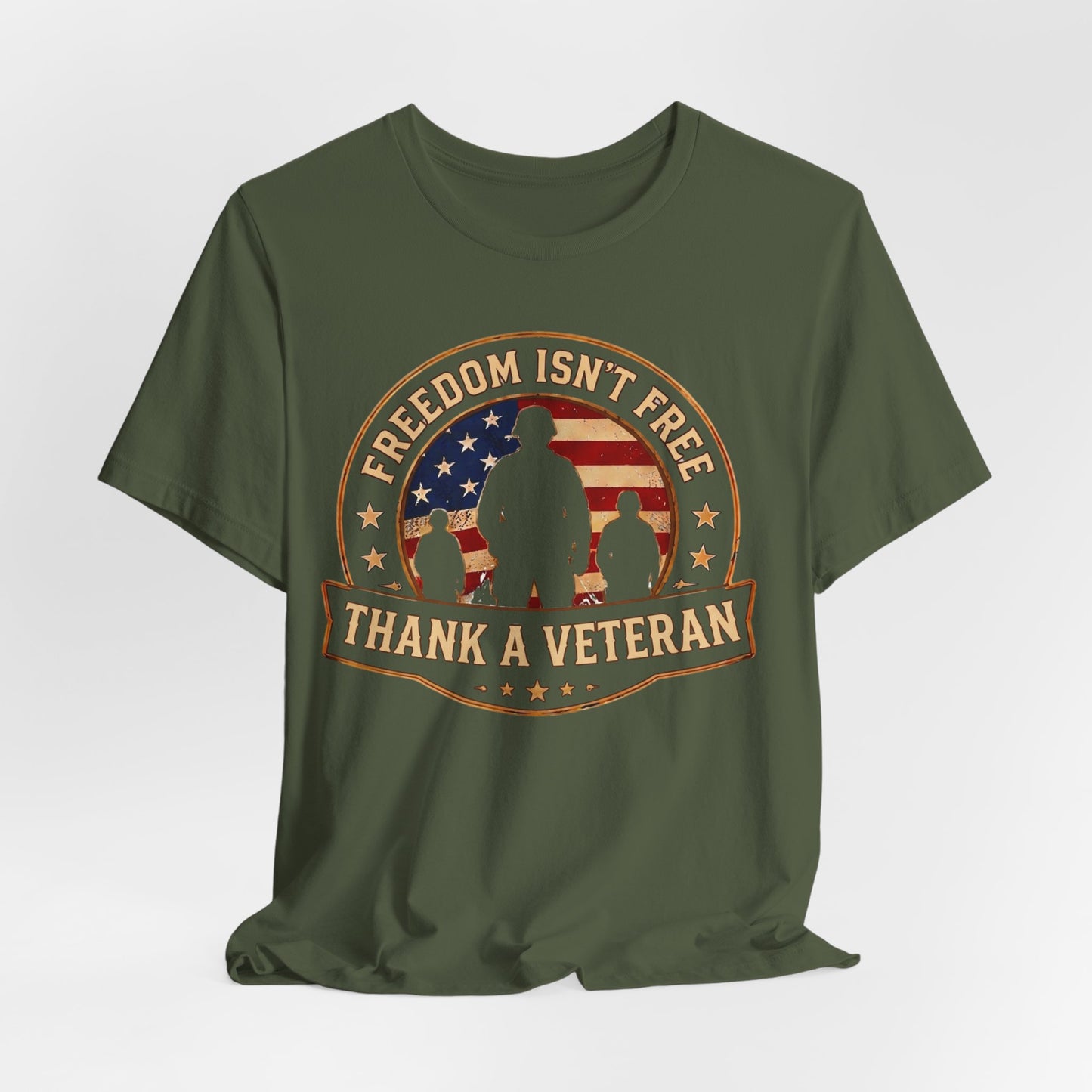 Thank a Veteran T-Shirt — “Freedom Isn’t Free” Patriotic Military Tribute Tee