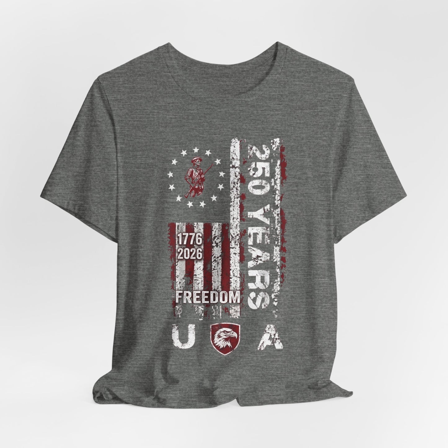 250 Years USA Freedom T-Shirt — 1776-2026 Patriotic American Flag Tee