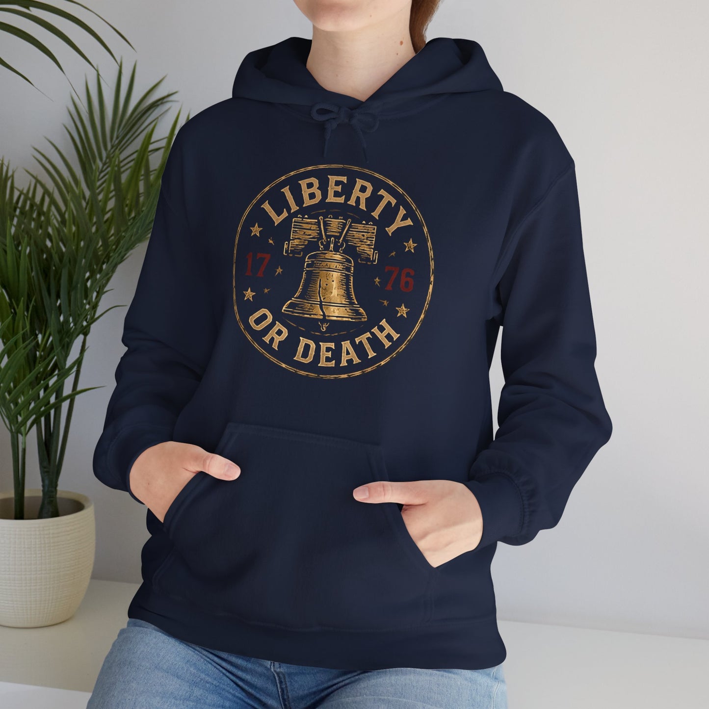 Liberty or Death Hoodie — Vintage 1776 Bell Graphic Pullover