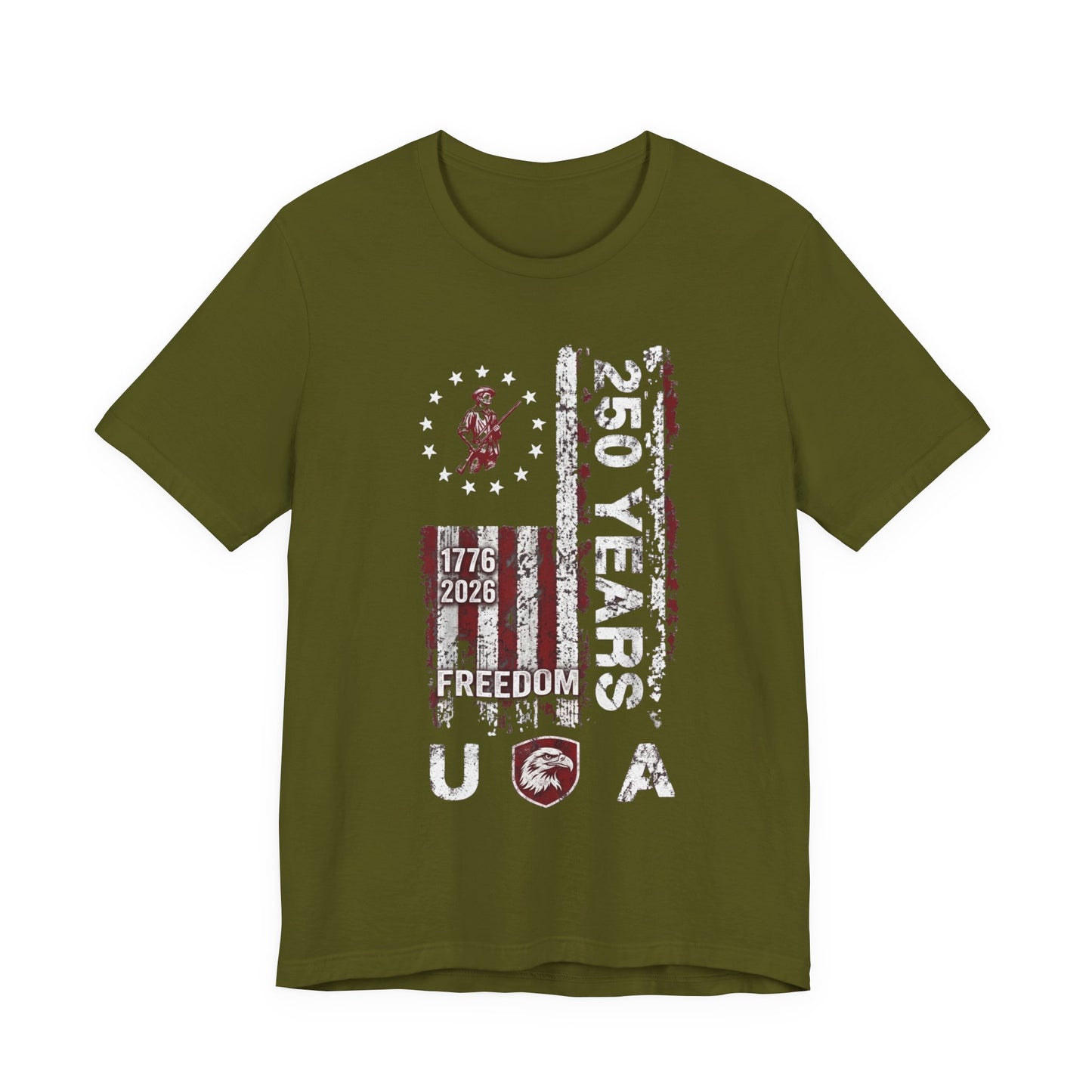 250 Years USA Freedom T-Shirt — 1776-2026 Patriotic American Flag Tee
