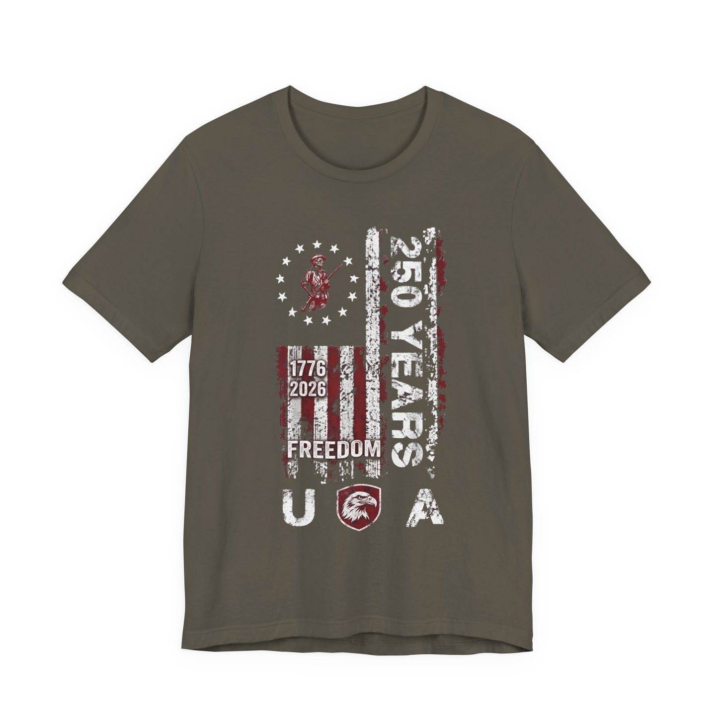 250 Years USA Freedom T-Shirt — 1776-2026 Patriotic American Flag Tee