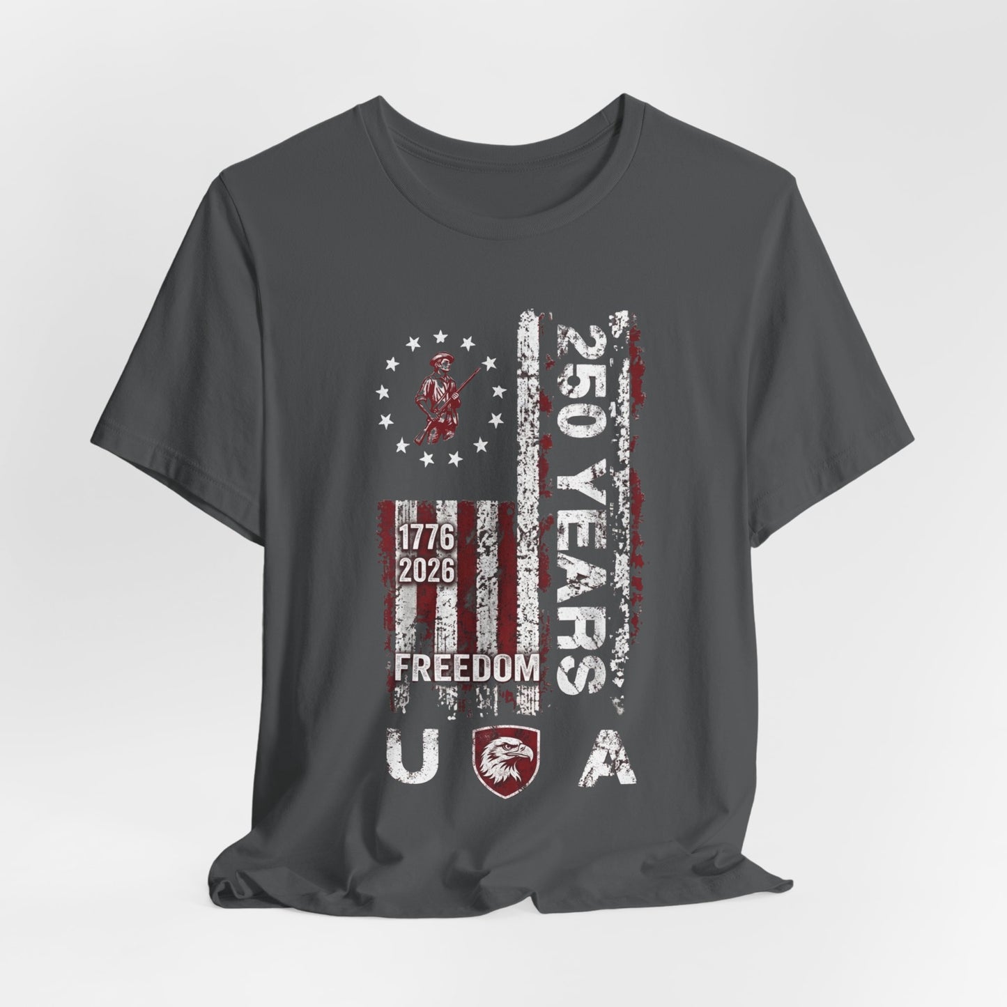 250 Years USA Freedom T-Shirt — 1776-2026 Patriotic American Flag Tee