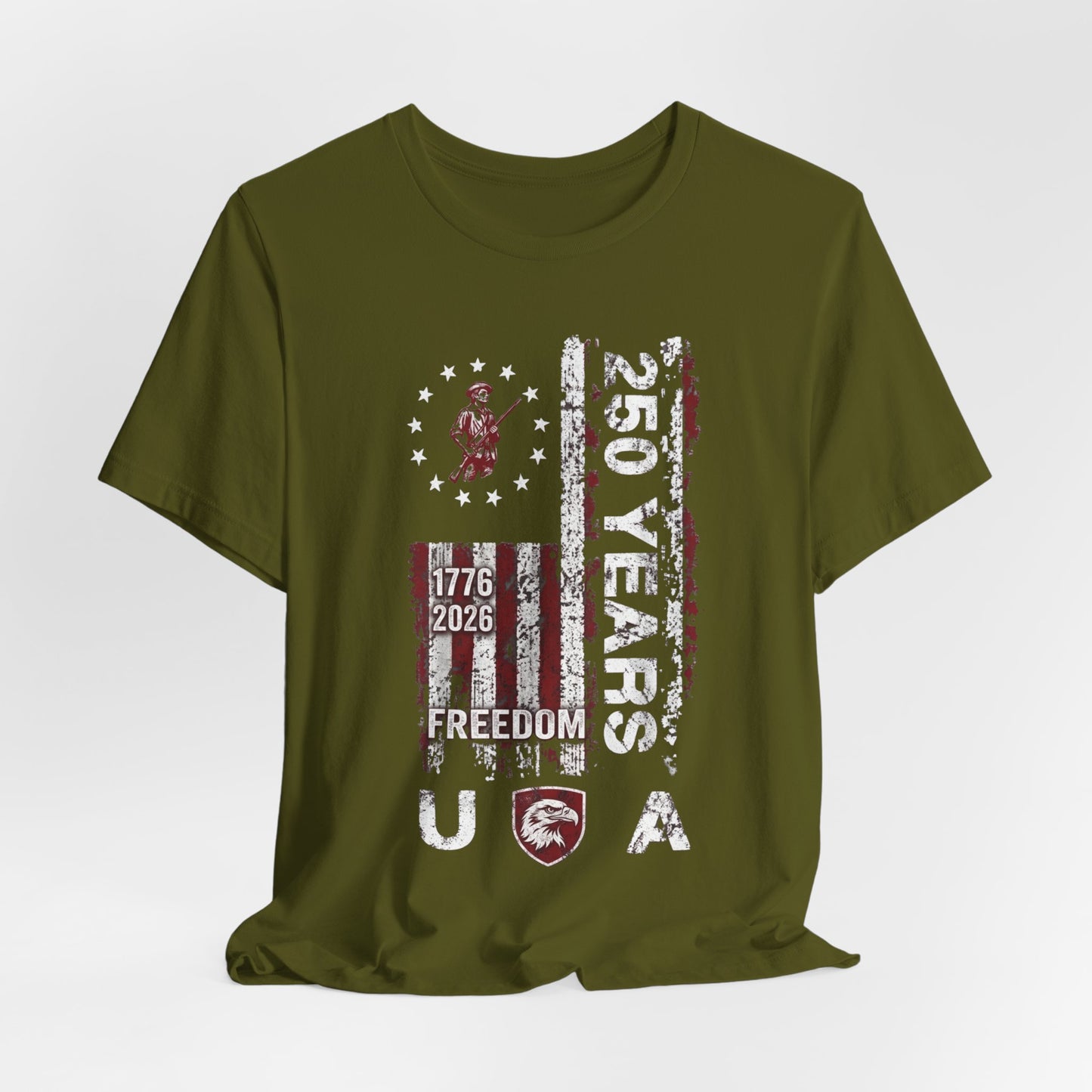 250 Years USA Freedom T-Shirt — 1776-2026 Patriotic American Flag Tee