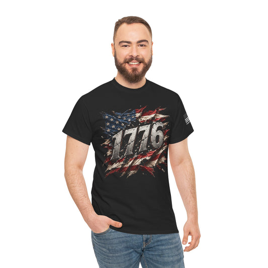 1776 American Flag T‑Shirt — Vintage Patriotic Graphic Tee for Independence Day