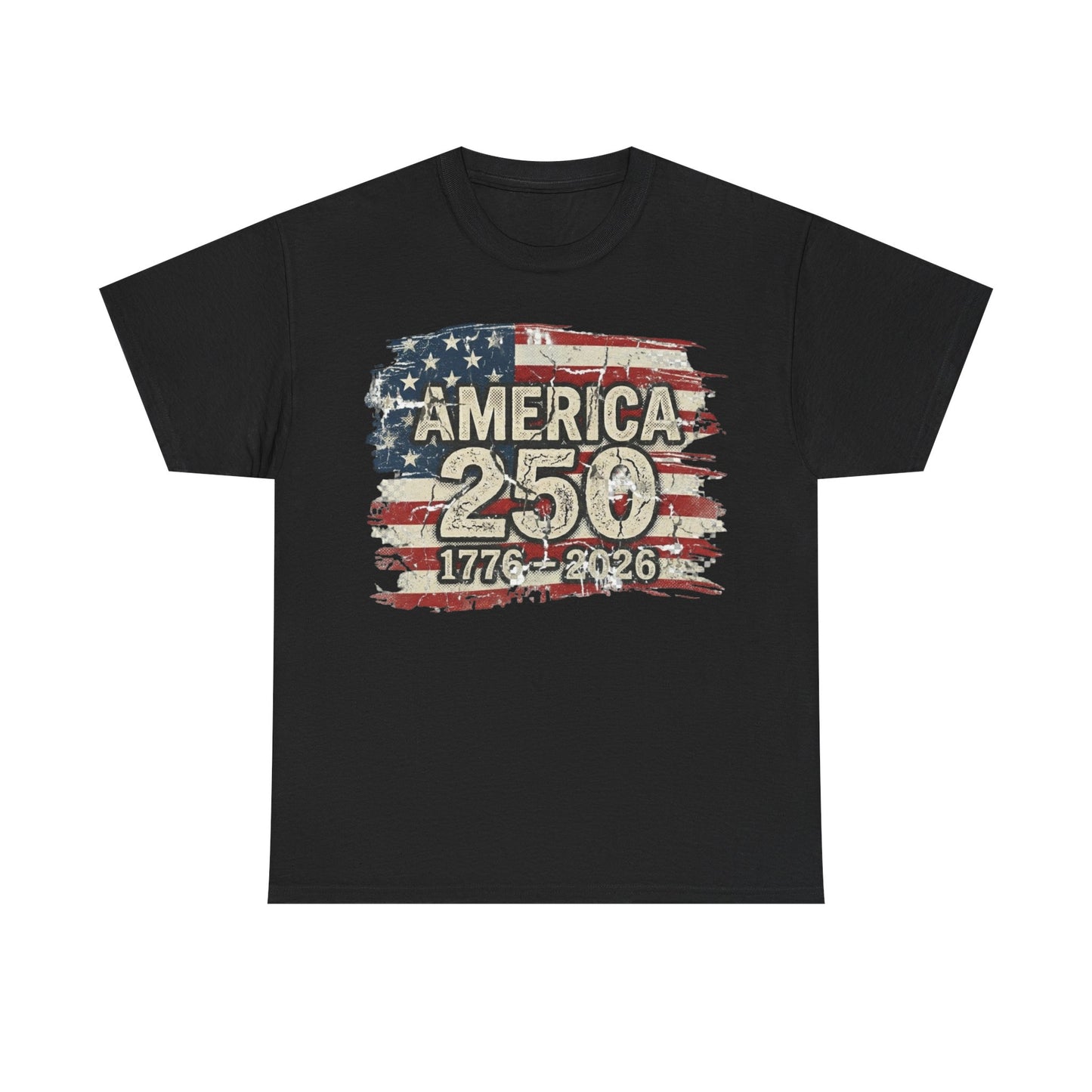 America 250 Vintage Flag T-Shirt — 1776–2026 Bicentennial Patriotic Tee