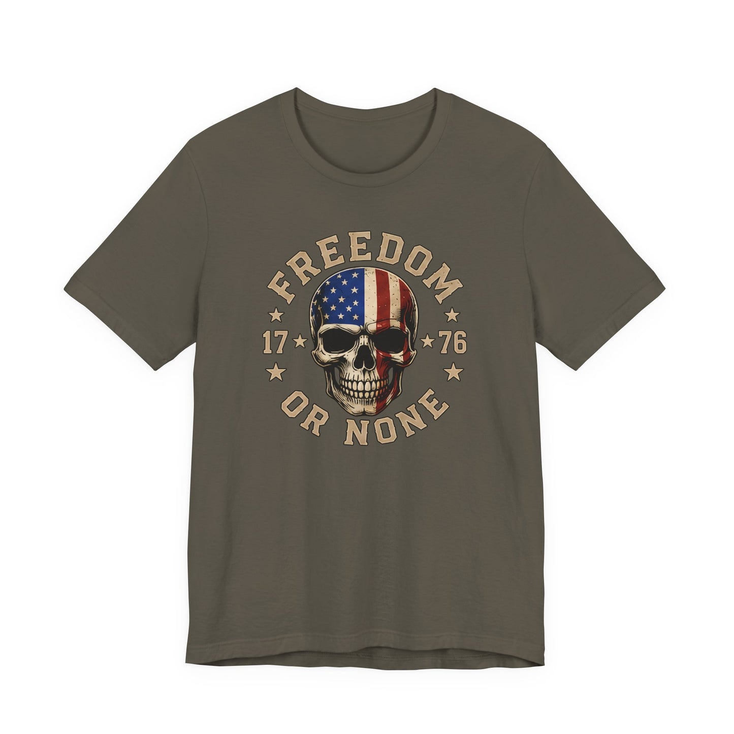 Freedom or None Skull Tee — American Flag Patriotic T-Shirt (1776)