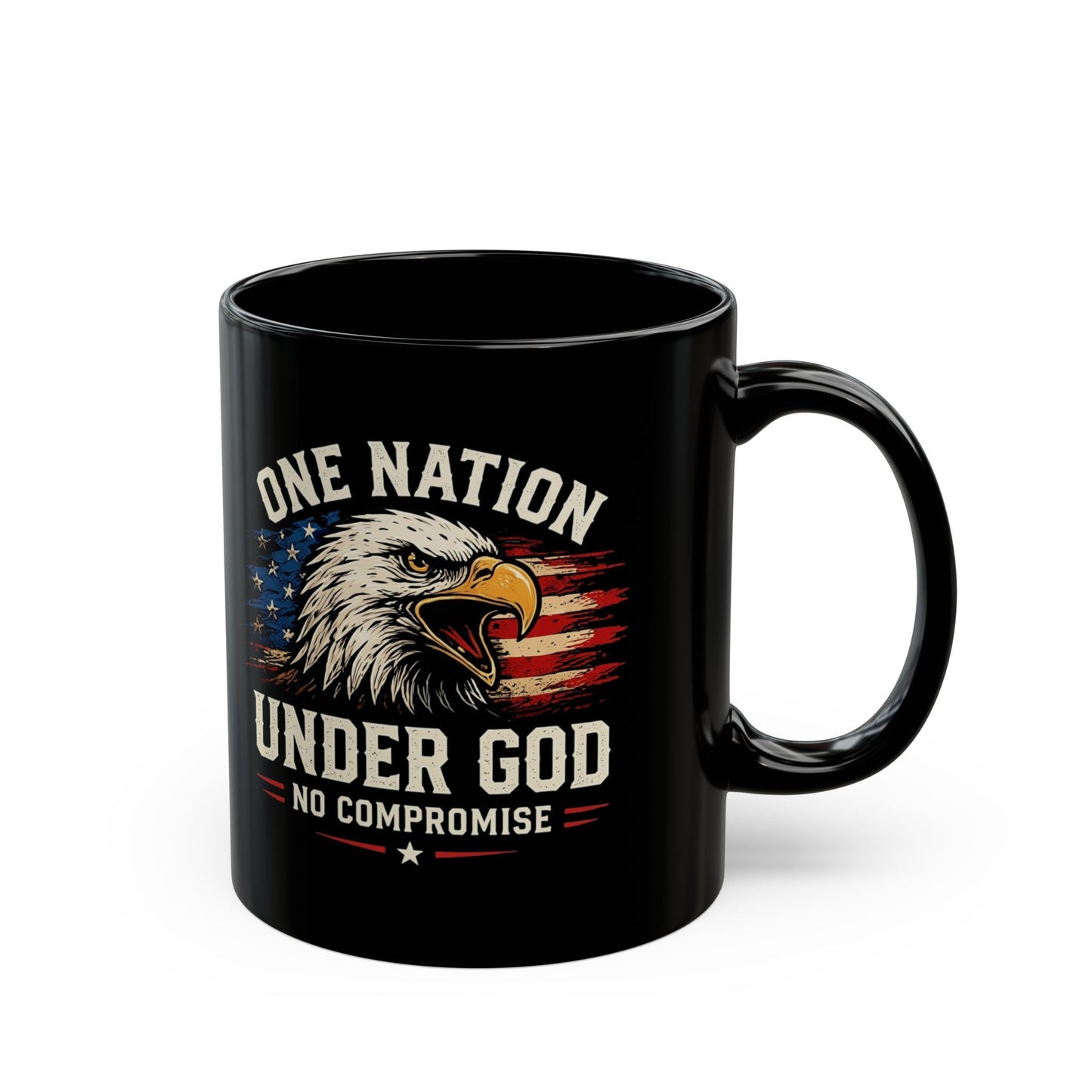 One Nation Under God Black Mug (11oz/15oz)