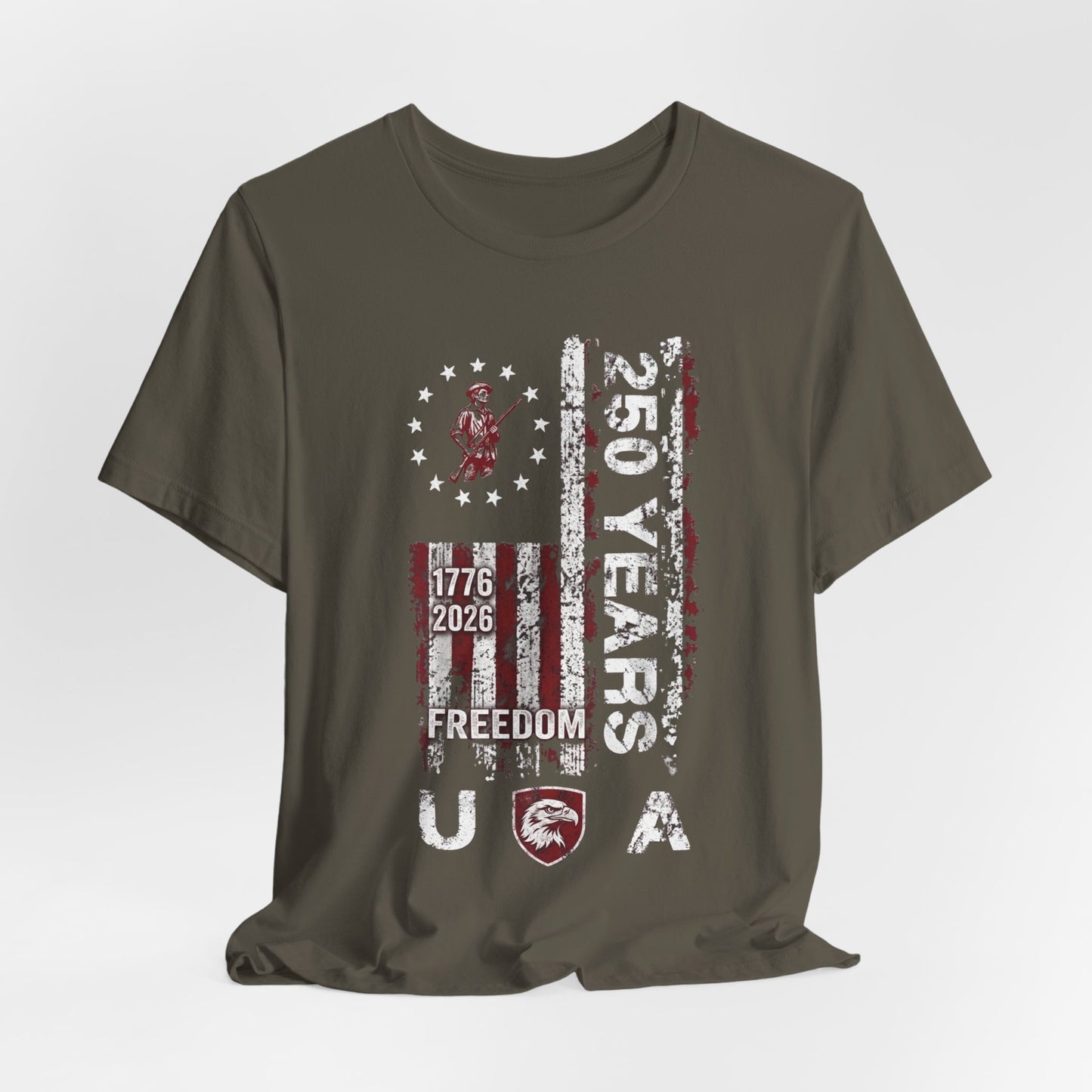 250 Years USA Freedom T-Shirt — 1776-2026 Patriotic American Flag Tee