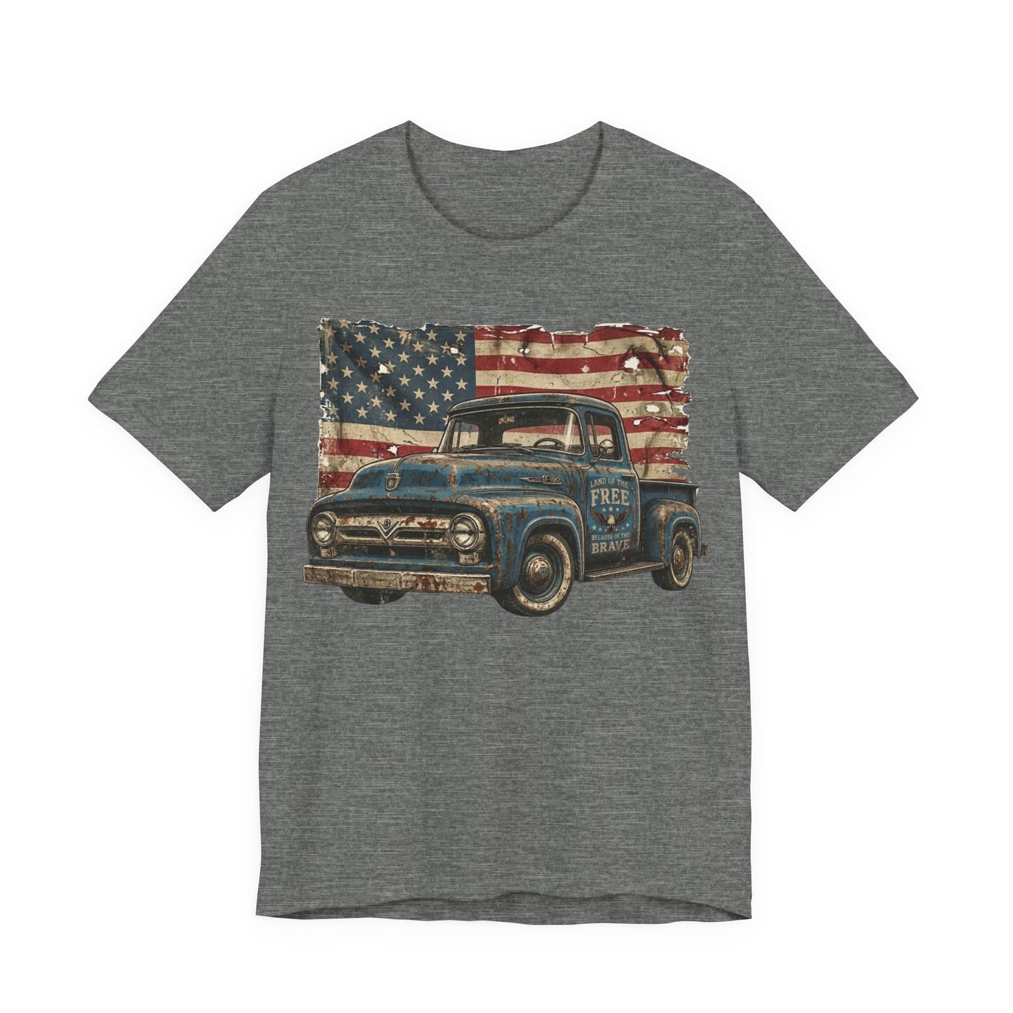 Vintage American Pickup T-Shirt — Retro Flag Truck Graphic Tee