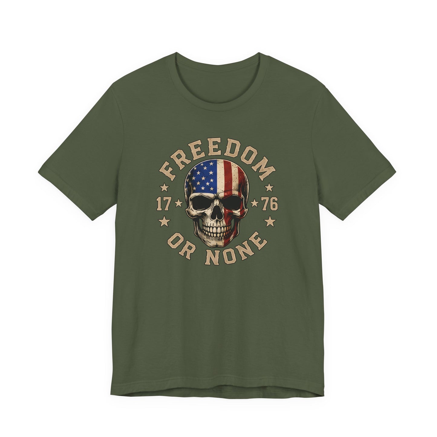 Freedom or None Skull Tee — American Flag Patriotic T-Shirt (1776)