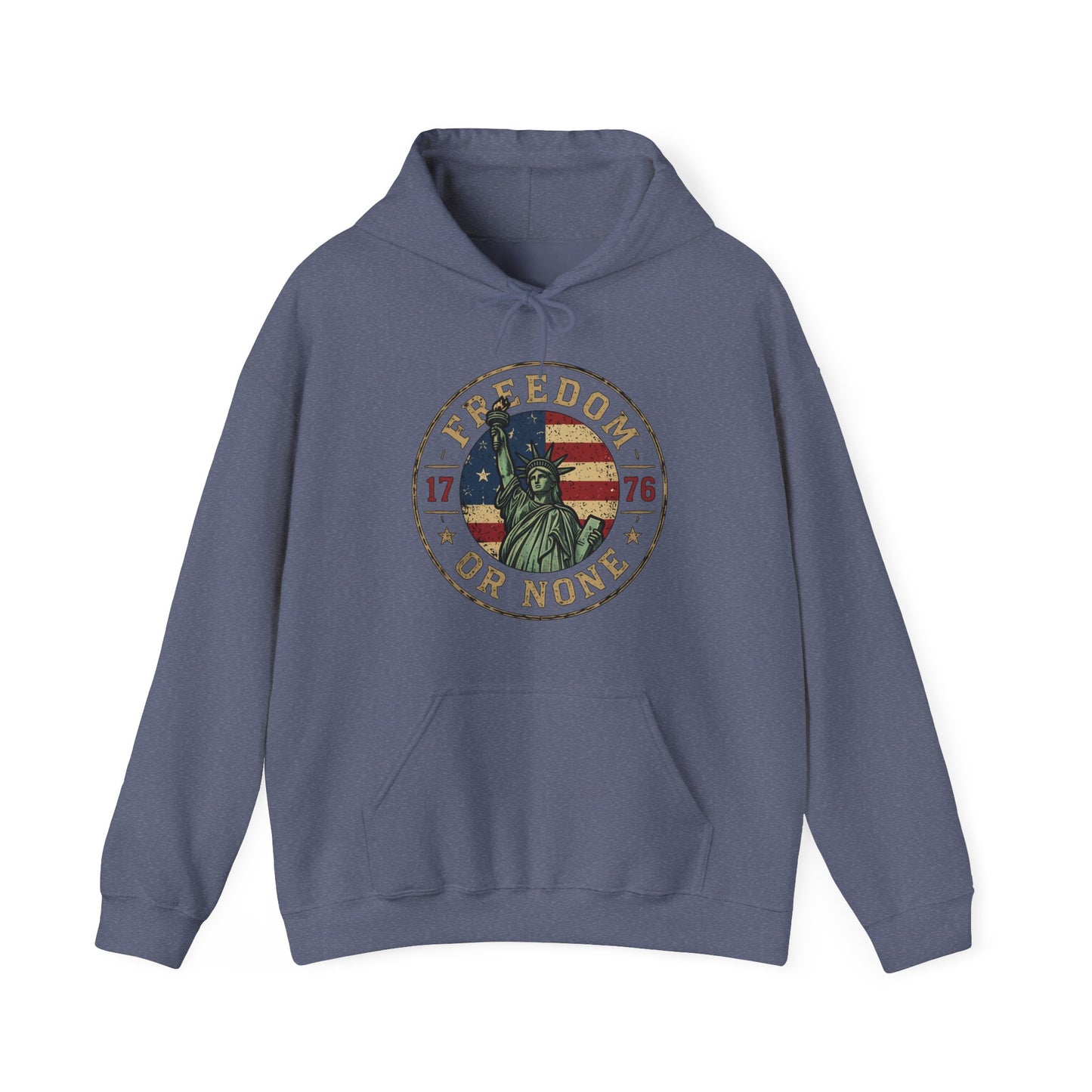Statue of Liberty "Freedom or None" Hoodie — Patriotic Liberty Slogan Sweatshirt