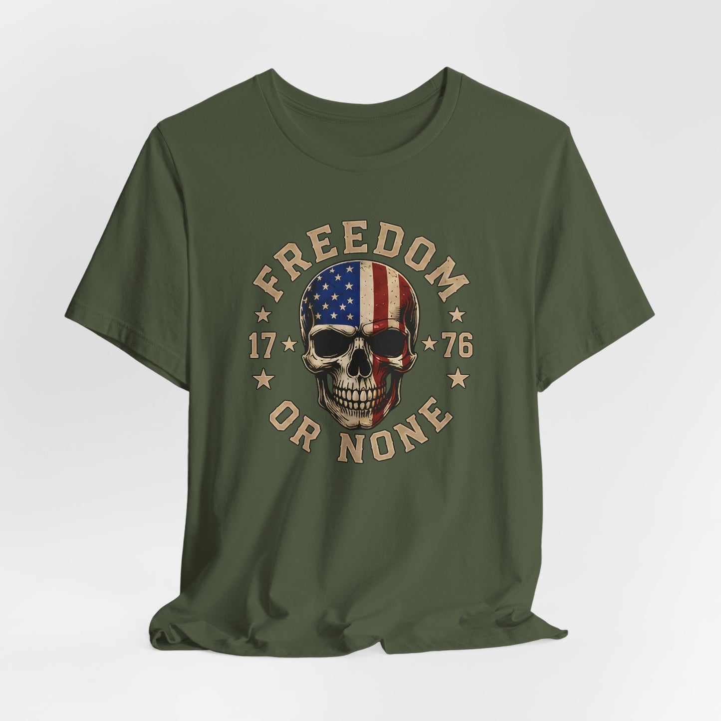 Freedom or None Skull Tee — American Flag Patriotic T-Shirt (1776)