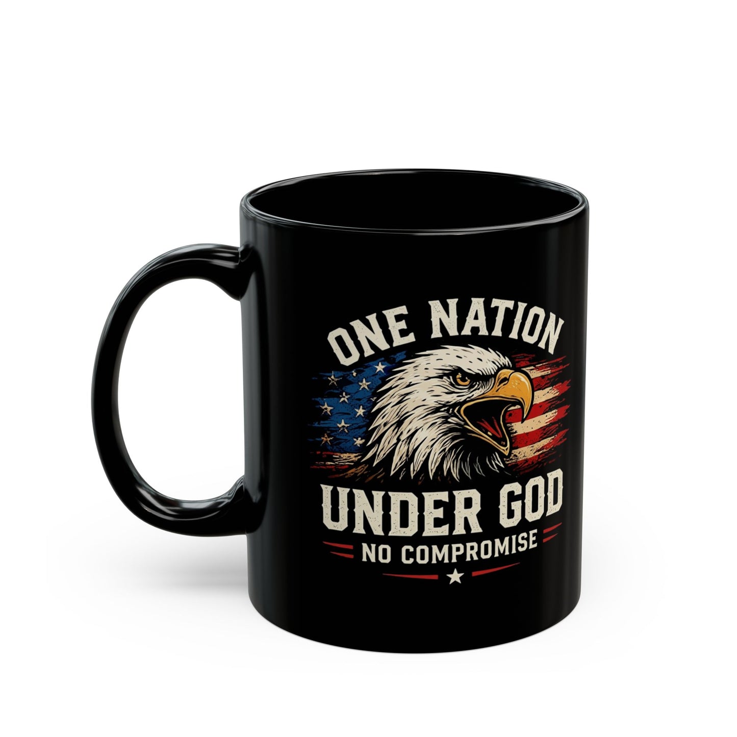 One Nation Under God Black Mug (11oz/15oz)