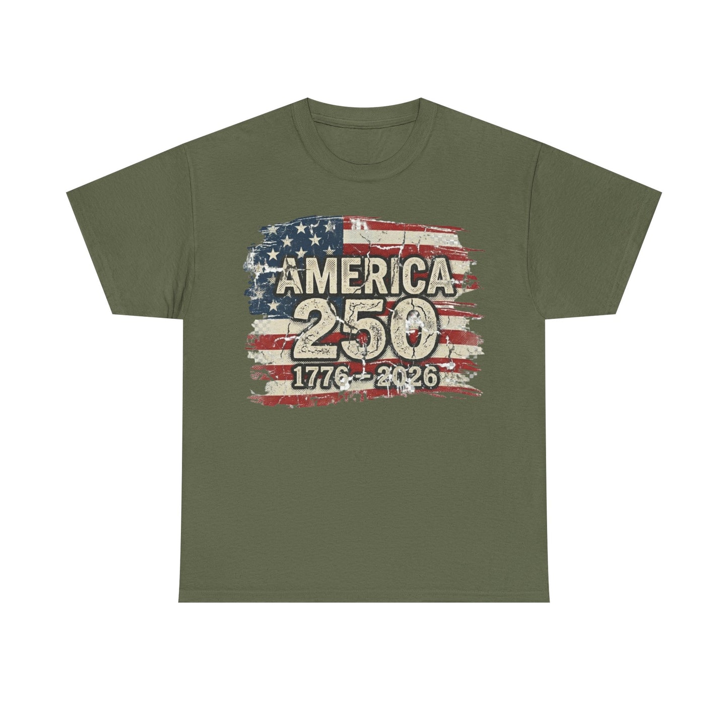 America 250 Vintage Flag T-Shirt — 1776–2026 Bicentennial Patriotic Tee