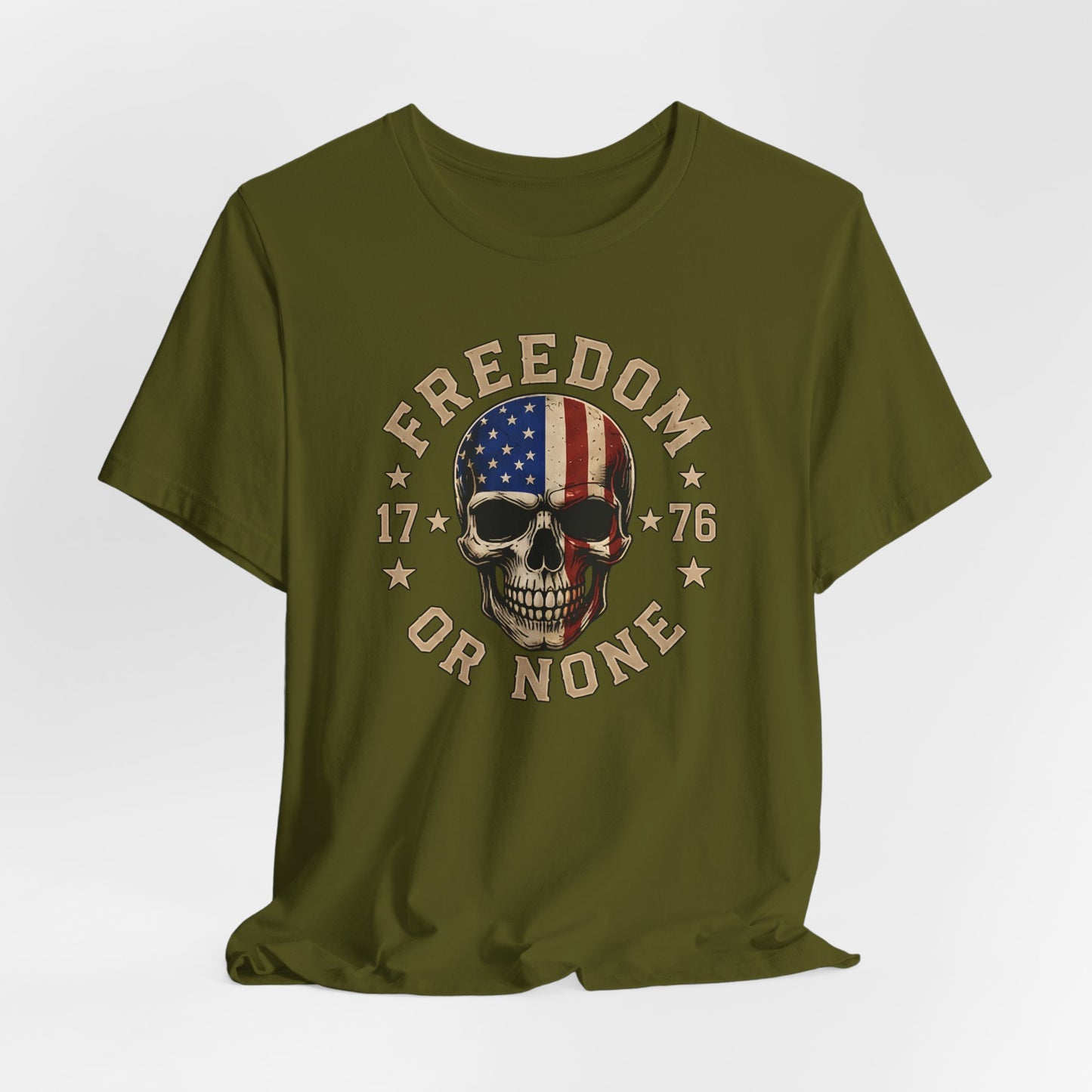 Freedom or None Skull Tee — American Flag Patriotic T-Shirt (1776)