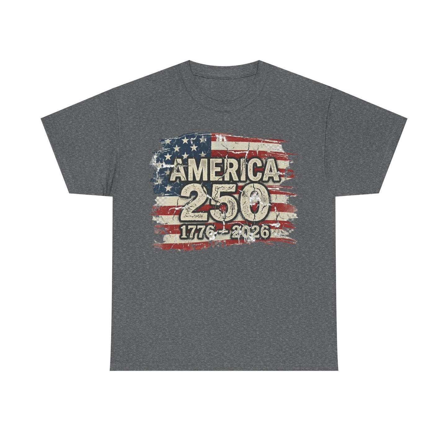 America 250 Vintage Flag T-Shirt — 1776–2026 Bicentennial Patriotic Tee