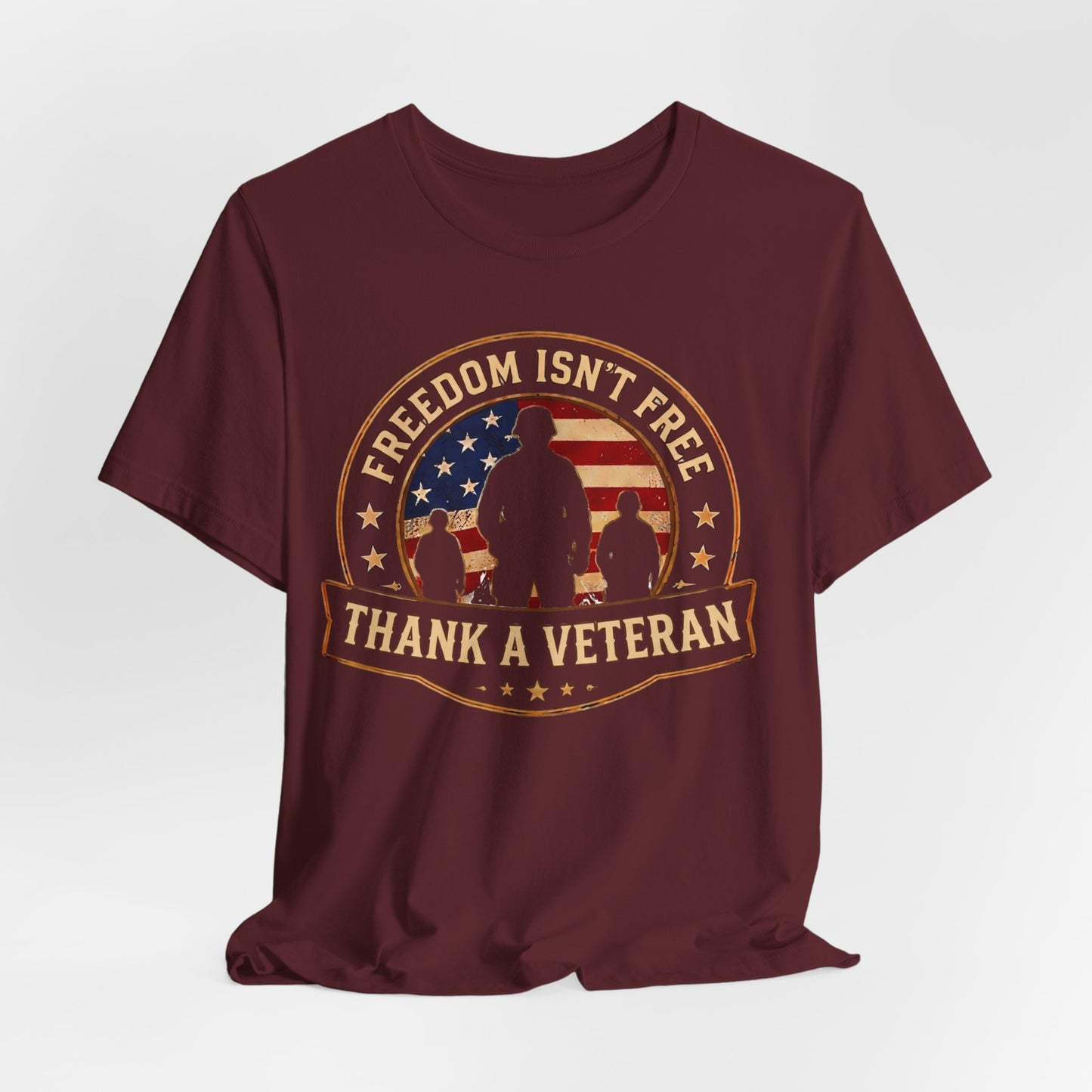 Thank a Veteran T-Shirt — “Freedom Isn’t Free” Patriotic Military Tribute Tee
