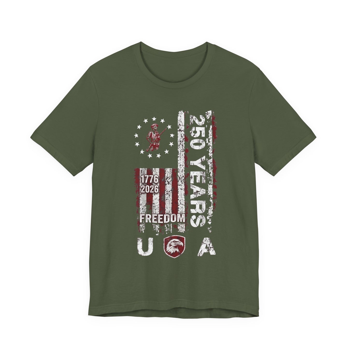 250 Years USA Freedom T-Shirt — 1776-2026 Patriotic American Flag Tee