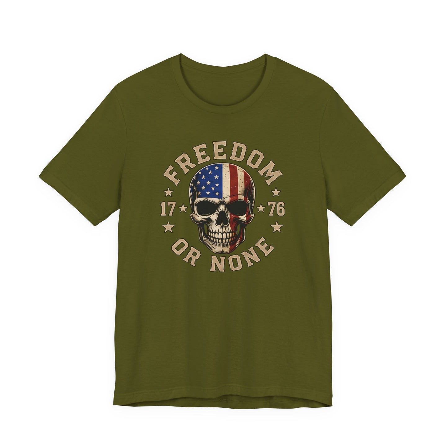 Freedom or None Skull Tee — American Flag Patriotic T-Shirt (1776)