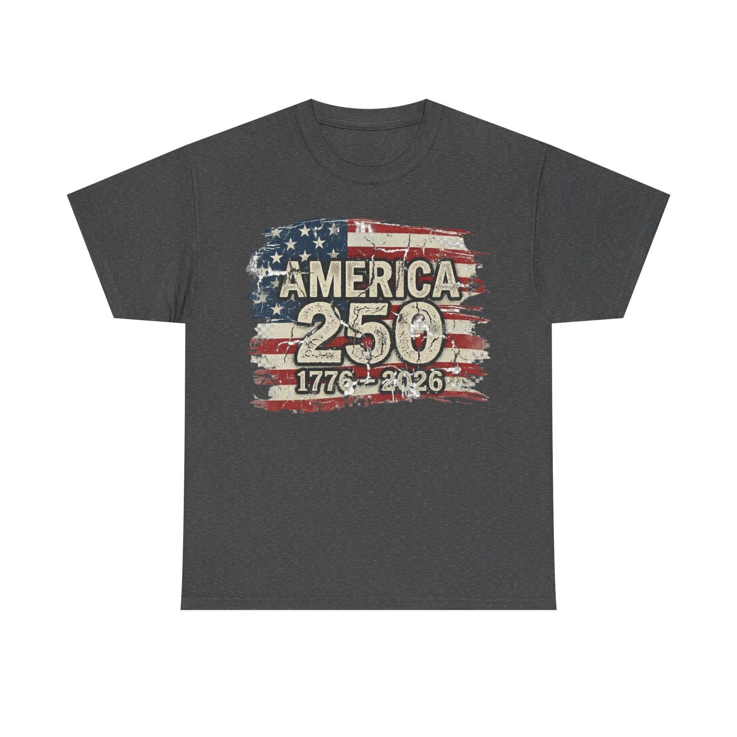 America 250 Vintage Flag T-Shirt — 1776–2026 Bicentennial Patriotic Tee