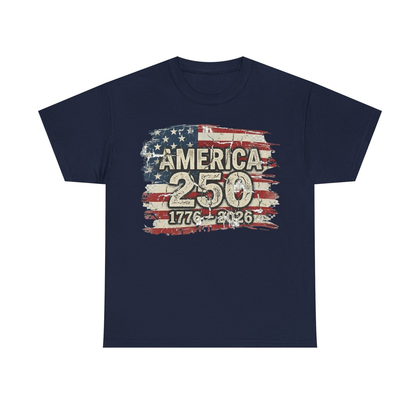 America 250 Vintage Flag T-Shirt — 1776–2026 Bicentennial Patriotic Tee