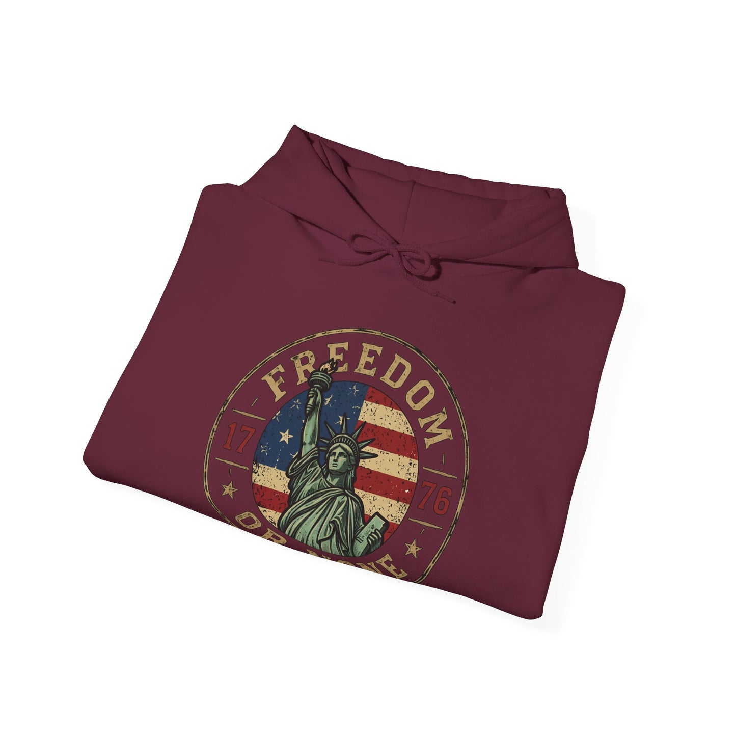 Statue of Liberty "Freedom or None" Hoodie — Patriotic Liberty Slogan Sweatshirt