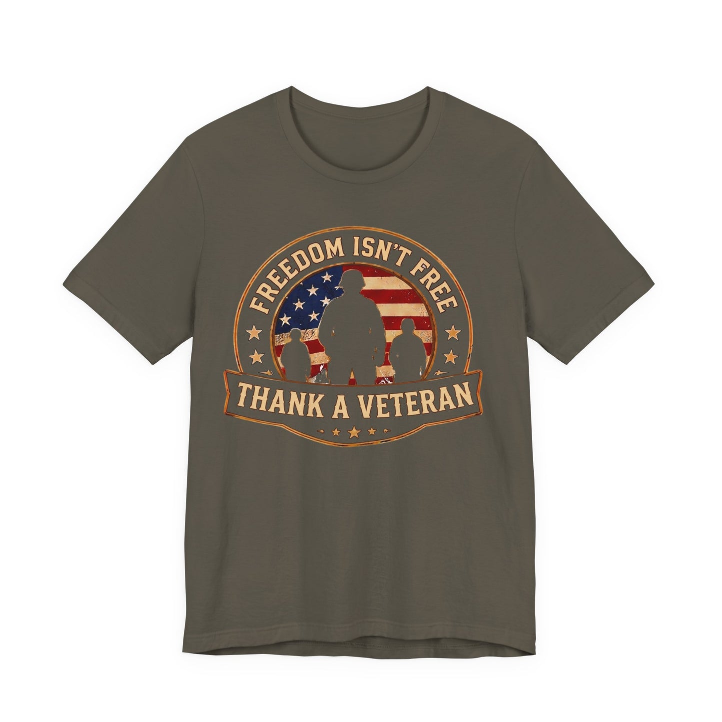 Thank a Veteran T-Shirt — “Freedom Isn’t Free” Patriotic Military Tribute Tee