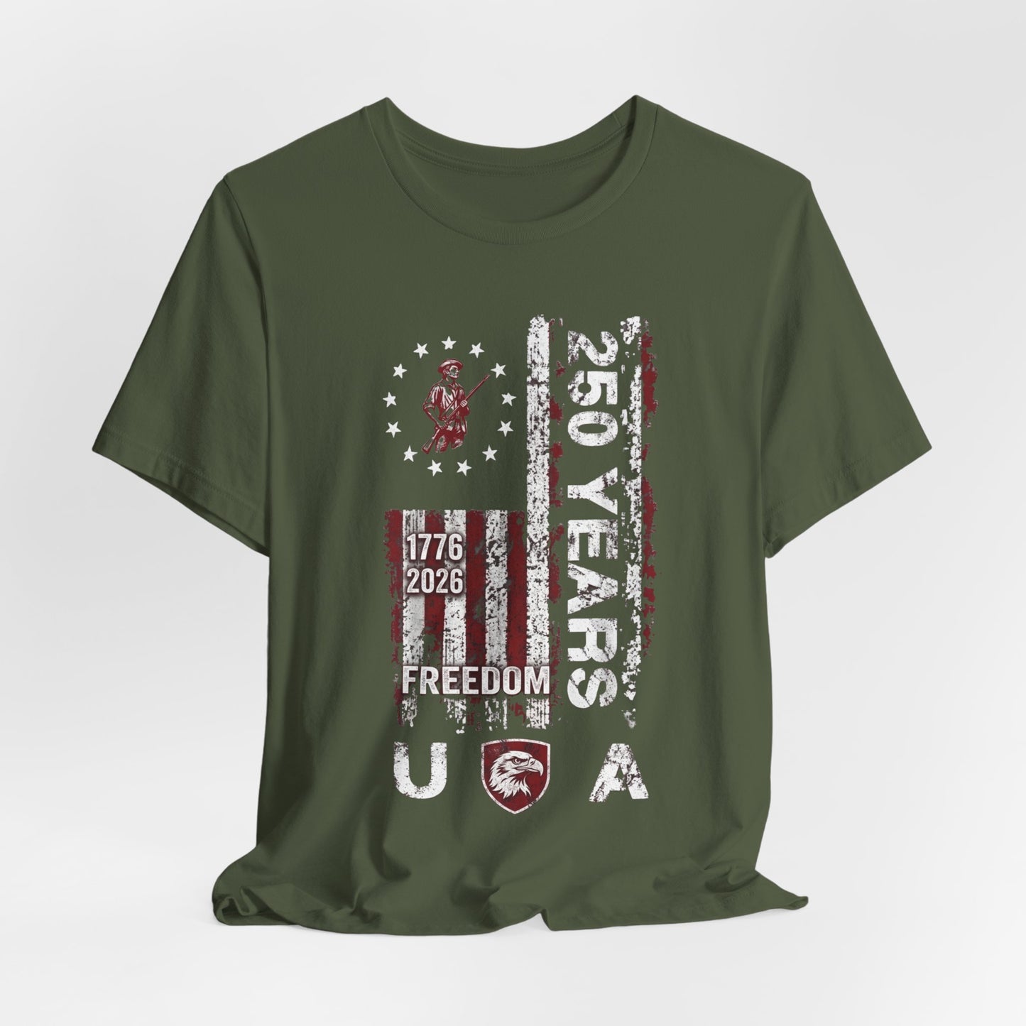 250 Years USA Freedom T-Shirt — 1776-2026 Patriotic American Flag Tee