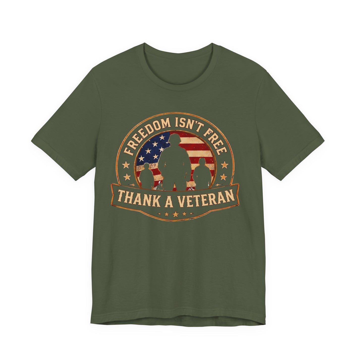 Thank a Veteran T-Shirt — “Freedom Isn’t Free” Patriotic Military Tribute Tee