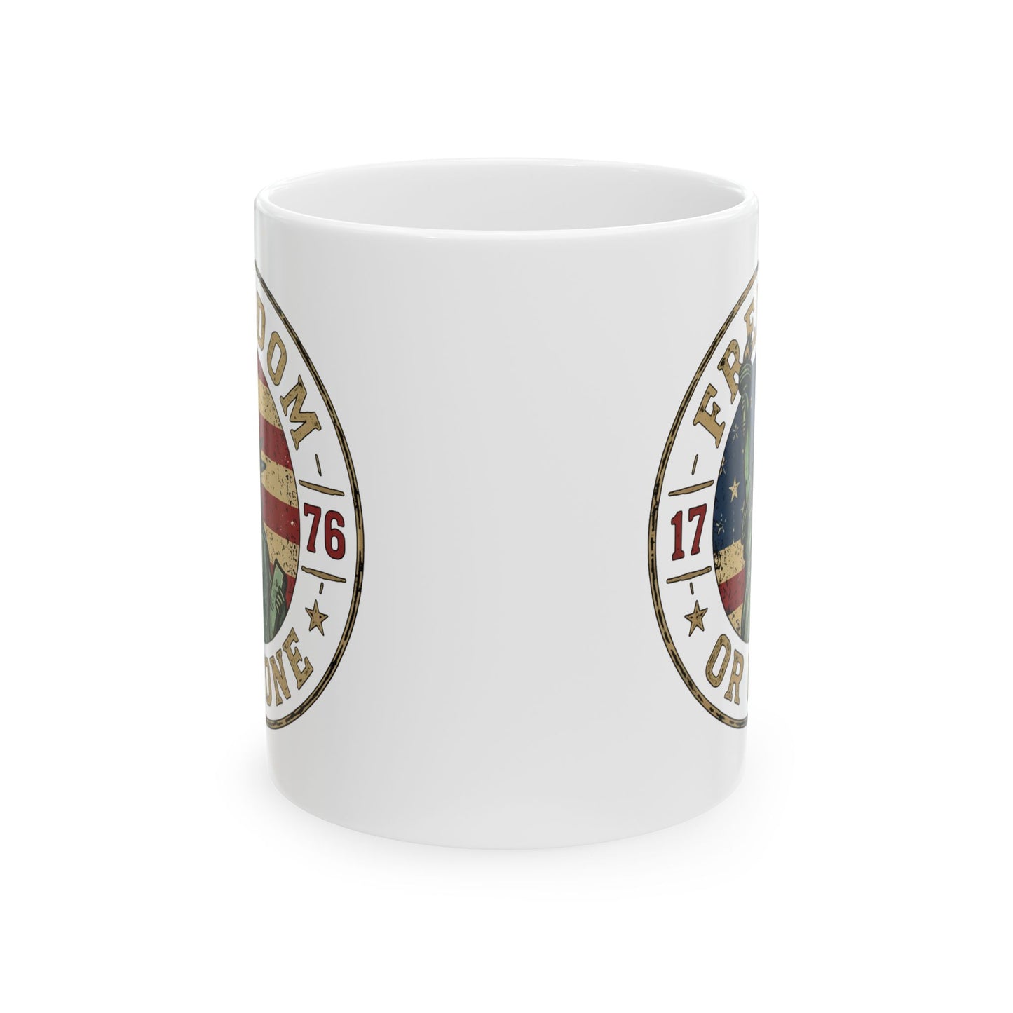 Freedom or NoneCeramic Mug — Vintage USA Statue of Liberty (11oz)